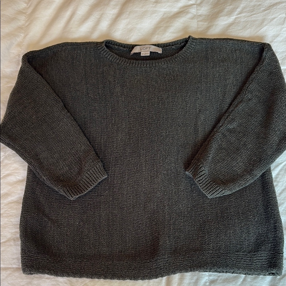 LOFT Olive Green Crew Neck Sweater